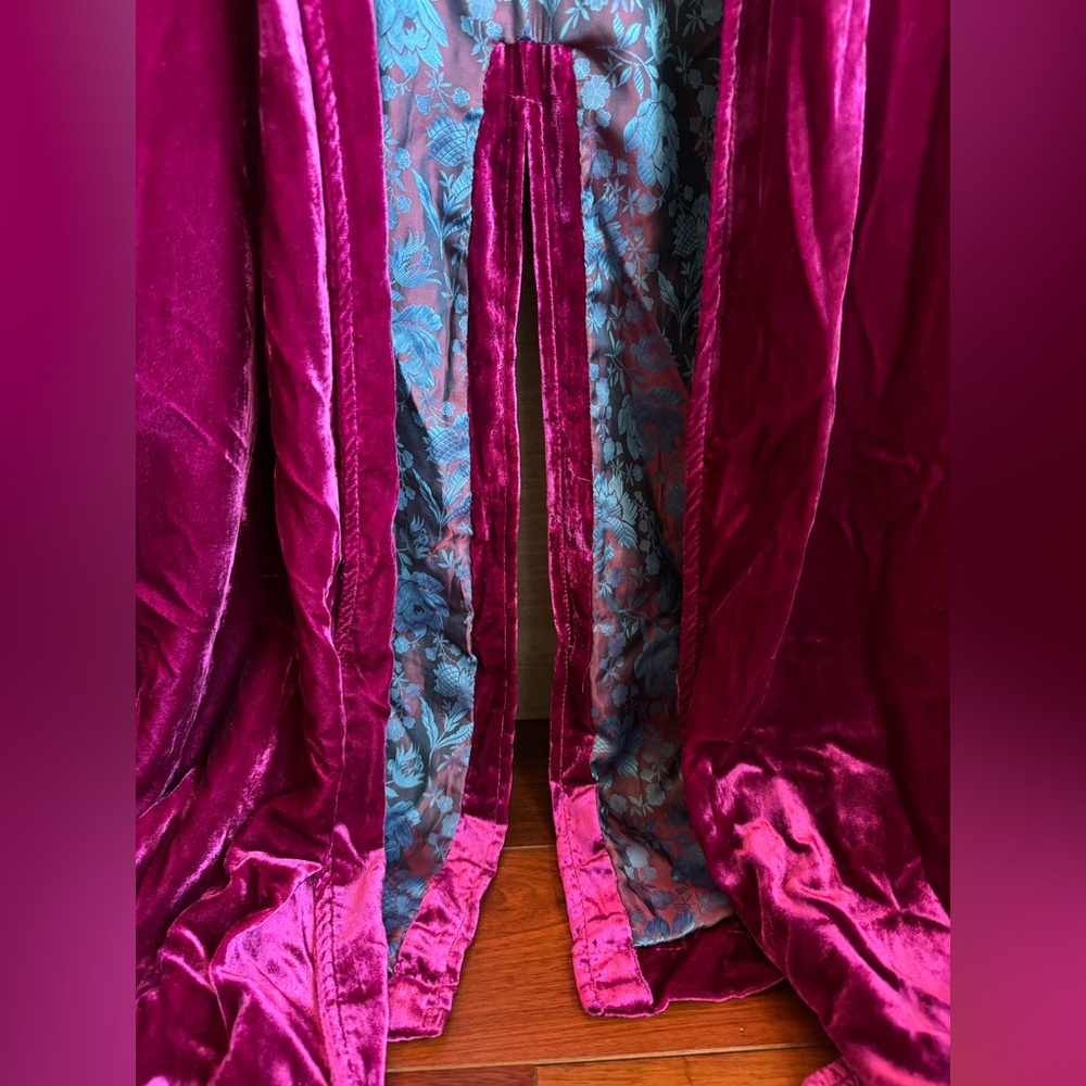 Free People Dahlia Velvet Duster Coat, in Berry Pink Size Medium - Picture 5 of 8